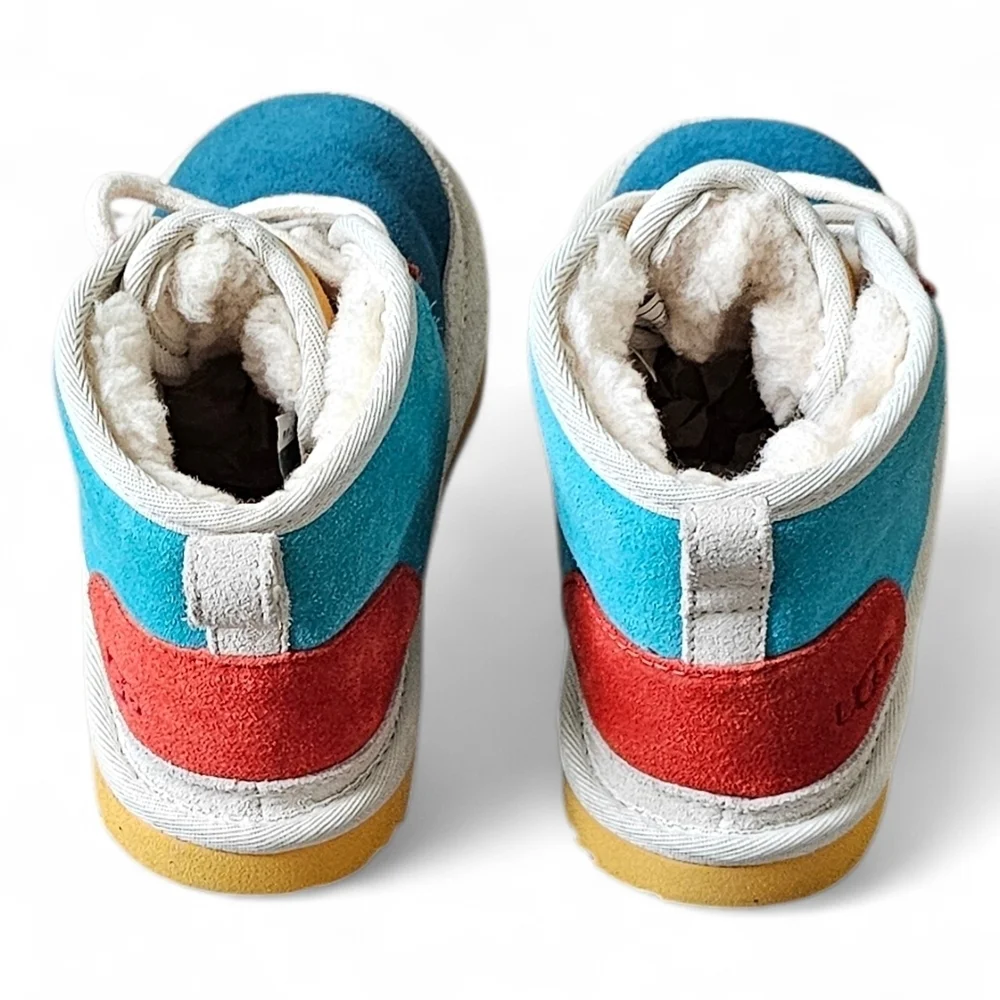 UGG Neumel Mashup chukka Kids Colorblock Suede Boots Size 13